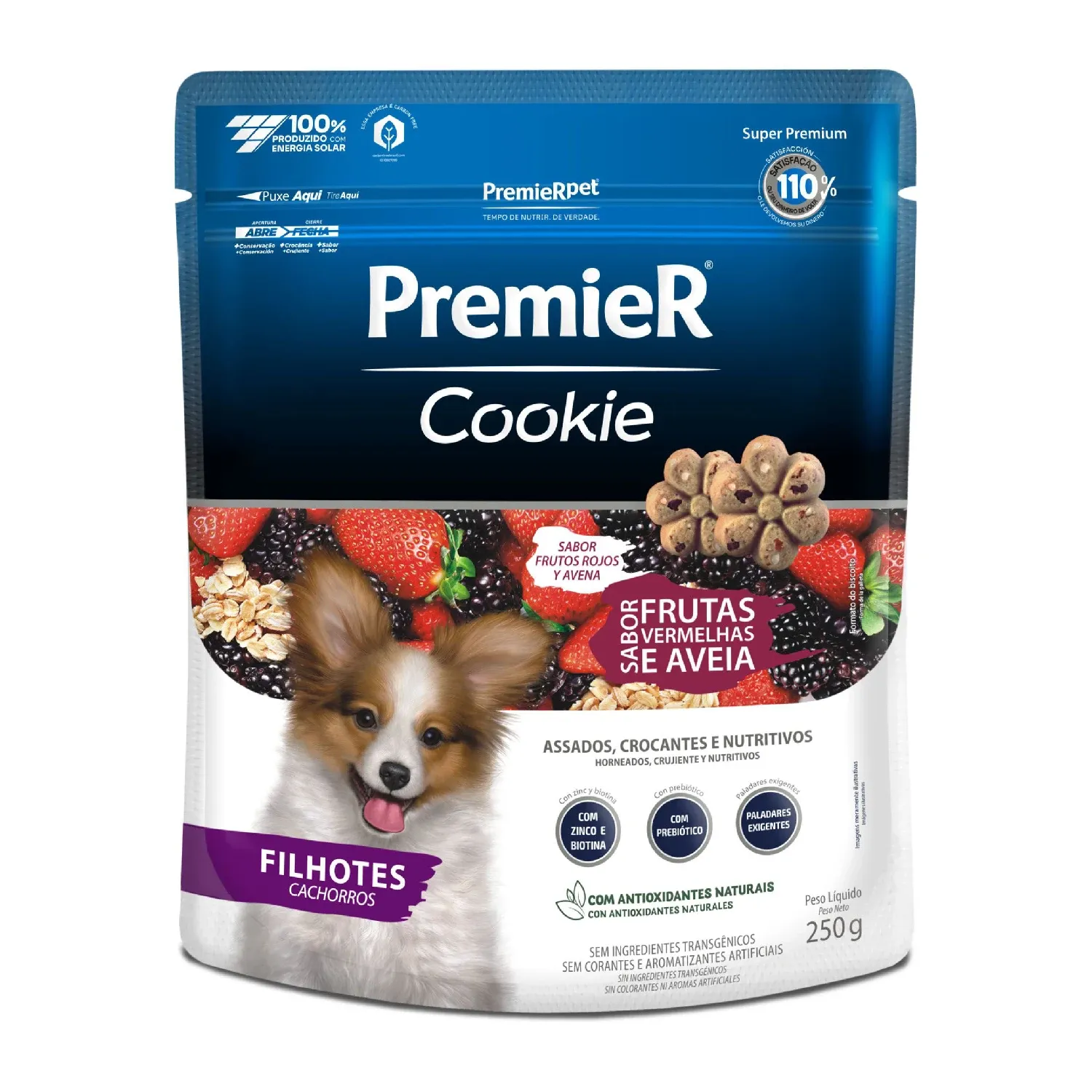 Premier Cookie Caes Filhotes Frutas Vermelhas 250g